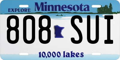 MN license plate 808SUI