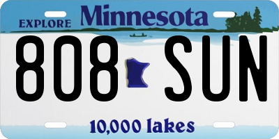 MN license plate 808SUN