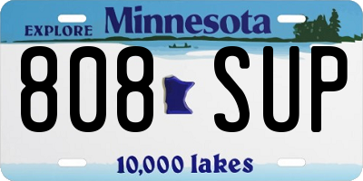 MN license plate 808SUP