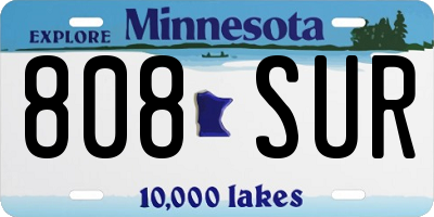MN license plate 808SUR