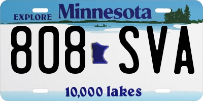 MN license plate 808SVA