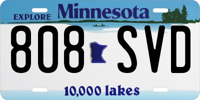 MN license plate 808SVD