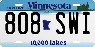 MN license plate 808SWI