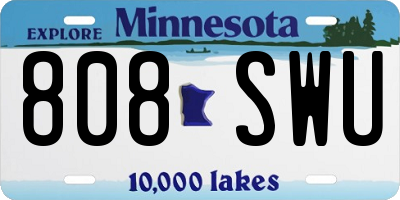 MN license plate 808SWU
