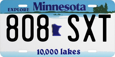 MN license plate 808SXT