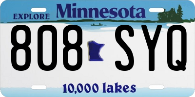 MN license plate 808SYQ