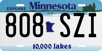 MN license plate 808SZI