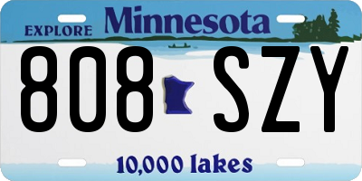 MN license plate 808SZY