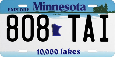 MN license plate 808TAI