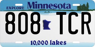 MN license plate 808TCR