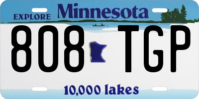 MN license plate 808TGP