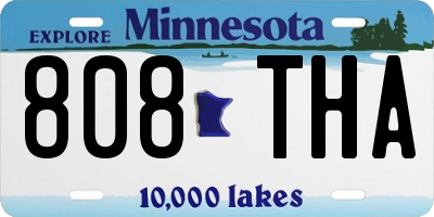 MN license plate 808THA