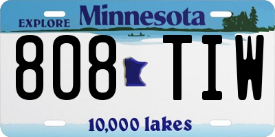 MN license plate 808TIW