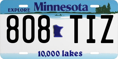 MN license plate 808TIZ