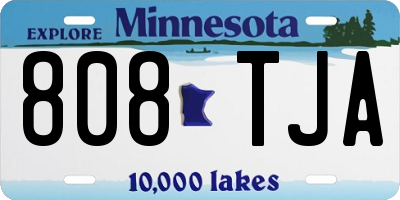 MN license plate 808TJA