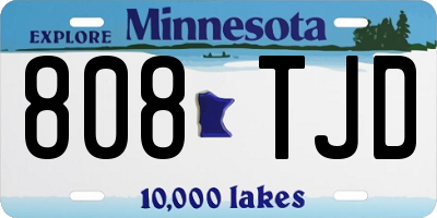 MN license plate 808TJD