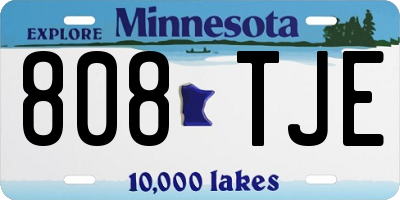MN license plate 808TJE