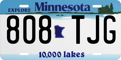 MN license plate 808TJG
