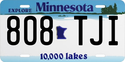 MN license plate 808TJI