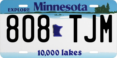 MN license plate 808TJM