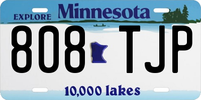 MN license plate 808TJP
