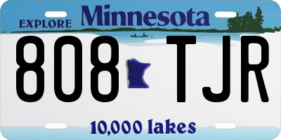 MN license plate 808TJR
