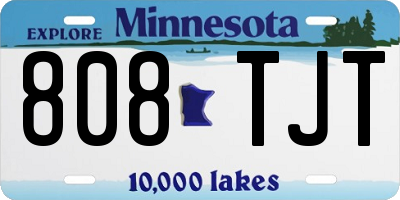MN license plate 808TJT