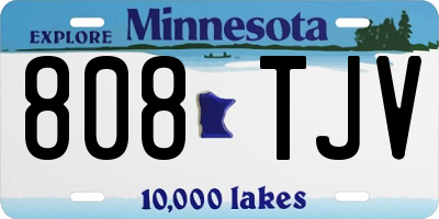 MN license plate 808TJV