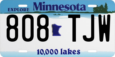MN license plate 808TJW
