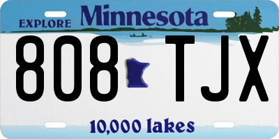 MN license plate 808TJX