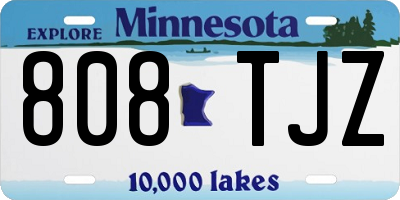 MN license plate 808TJZ