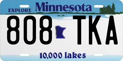 MN license plate 808TKA
