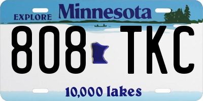 MN license plate 808TKC