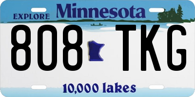 MN license plate 808TKG