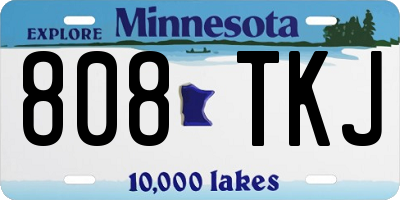 MN license plate 808TKJ