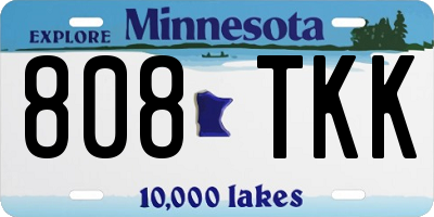 MN license plate 808TKK