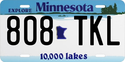 MN license plate 808TKL