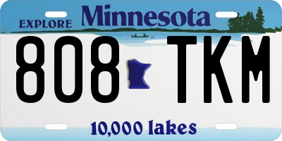 MN license plate 808TKM
