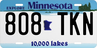 MN license plate 808TKN