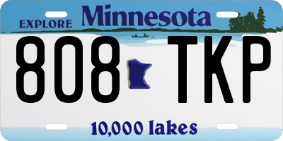 MN license plate 808TKP