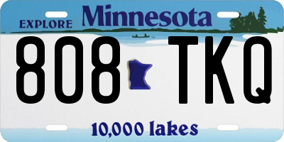 MN license plate 808TKQ