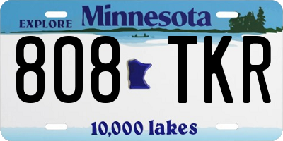 MN license plate 808TKR