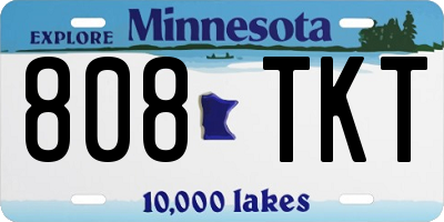 MN license plate 808TKT