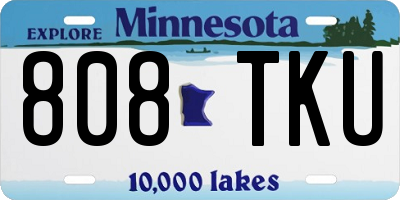 MN license plate 808TKU