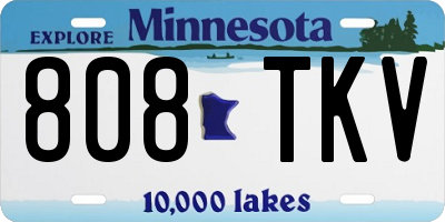 MN license plate 808TKV