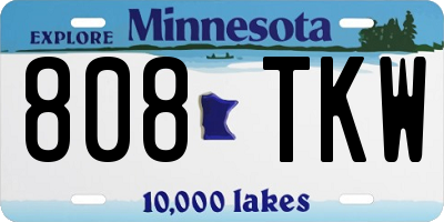 MN license plate 808TKW