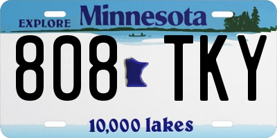 MN license plate 808TKY