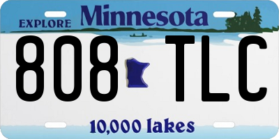 MN license plate 808TLC