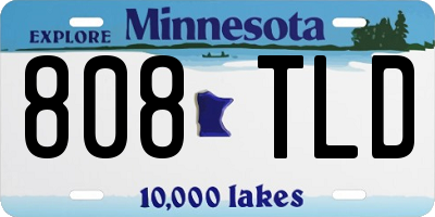 MN license plate 808TLD