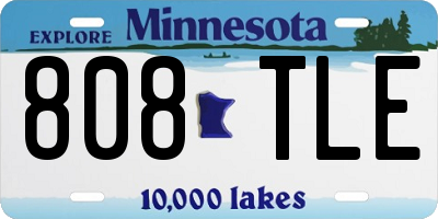 MN license plate 808TLE